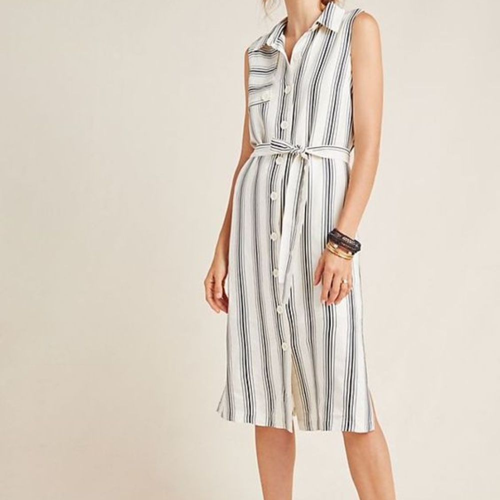 Anthropologie Maeve Esther Striped Shirtdress Sz 0